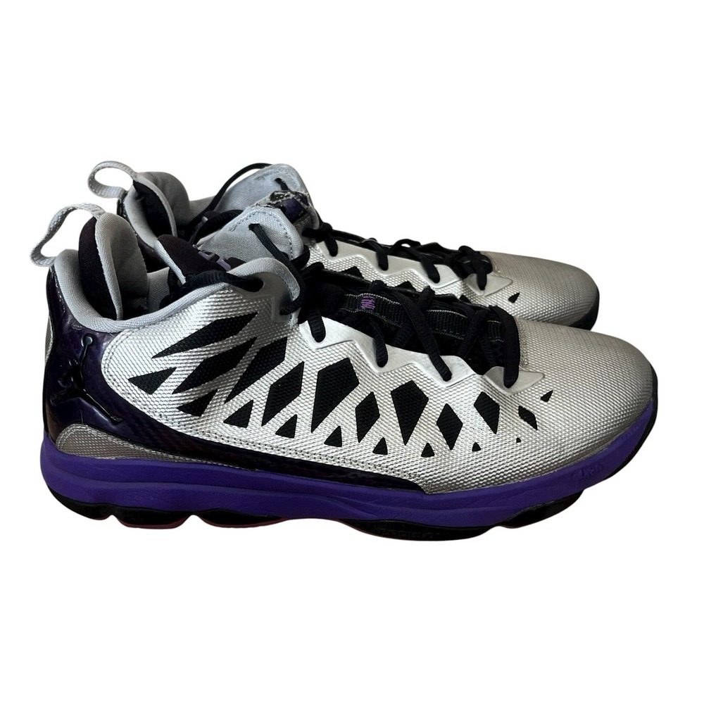 Air Jordan CP3 VI 6 Chris Paul Sneakers Shoes Mens Size 10.5 Silver Purple Hoops